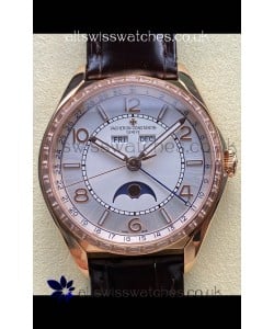 Vacheron Constantin Fiftysix Moonphase Steel Dial Rose Gold Swiss Replica Watch 
