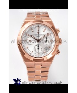Vacheron Constantin Overseas Chronograph Rose Gold Steel Dial Super Clone Watch 