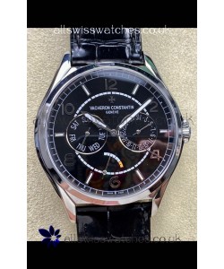 Vacheron Constantin Fiftysix Day-Date Stainless Steel Black Dial Swiss Replica Watch 