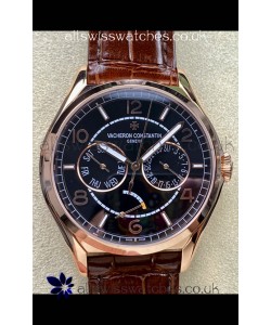 Vacheron Constantin Fiftysix Day-Date Rose Gold Black Dial Swiss Replica Watch 