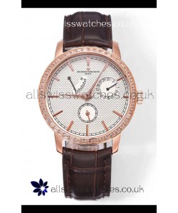 Vacheron Constantin Traditionnelle 83520 Rose Gold Diamonds Pale Yellow Dial Super Clone Watch 
