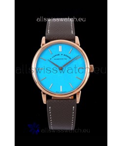 A.Lange & Sohne Saxonia Thin Swiss Replica Watch Rose Gold Case Tiffany Blue Dial