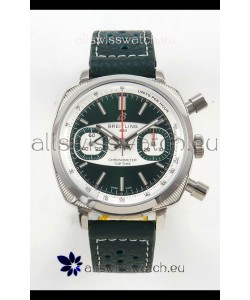 Breitling Top Time Super Clone Chronograph Black Leather Strap Watch 