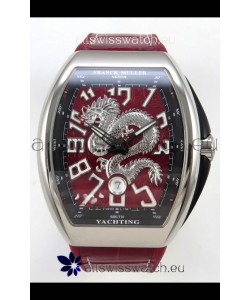 Franck Muller Vanguard Super Clone Yachting Dragon V45 Red Dial Stainless Steel Case Watch 