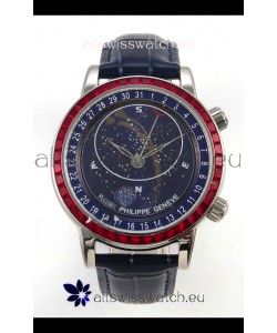 Patek Philippe Grand Complications 6102 Blue Dial Red Diamonds Swiss Replica Watch 