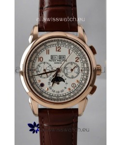Patek Philippe Grand Complications 5270 Swiss Replica Watch in Rose Gold Casing White Dial