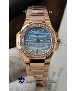 Patek Philippe 7010G Gradient Blue and White Dial Swiss Quartz Replica Watch