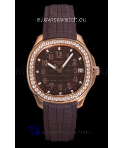 Patek Philippe Super Clone Aquanaut Rose Gold Brown Dial 38.5MM Watch 
