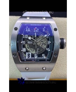 Richard Mille RM010 Stainless Steel Replica Watch in White Strap