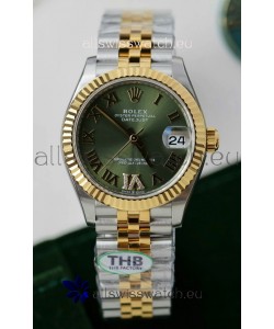 Rolex Datejust Cal.3235 Movement Super Clone Rose Gold 2 Tone 31MM Green Dial Watch 