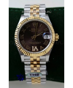 Rolex Datejust Cal.3235 Movement Super Clone Rose Gold 2 Tone 31MM Brown Dial Watch 