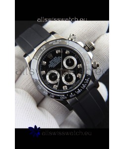 Rolex Daytona Japanese Movement Steel Casing Replica Watch in Black Dial