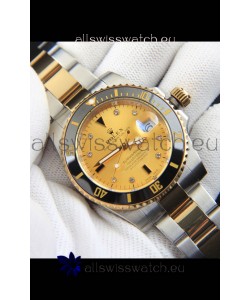 Rolex Submariner Japanese Replica Watch in 2 Tone Yellow Gold Casing Gold Dial 