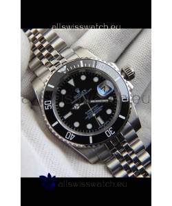 Rolex Submariner Japanese Replica Watch 904L Steel - Ceramic Bezel in Black