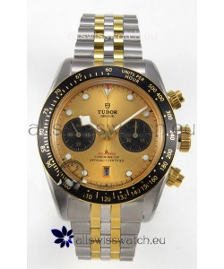 Tudor Super Clone Black Bay Chronograph Two Tone Watch in Gold Dial