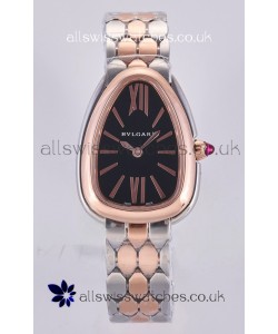 Serpenti Seduttori Black Dial Two Tone Rose Gold Casing Super Clone Watch