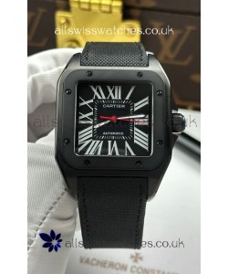 Santos De Cartier in Black Dial PVD MLF Coating Super Clone Watch