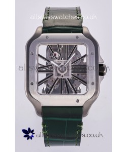 Santos De Cartier Super Clone Watch in Skeleton Dial Steel Case