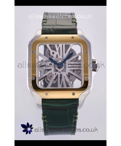 Santos De Cartier Super Clone Watch in Skeleton Dial Two Tone Case