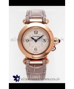 Pasha De Cartier Rose Gold Casing Watch 30MM Super Clone Watch 