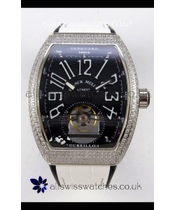 Franck Muller V45 Tourbillon Stainless Steel Diamonds Super Clone Watch 