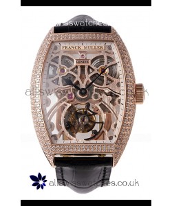 Franck Muller Fast Tourbillon Rose Gold Diamonds Super Clone Watch 