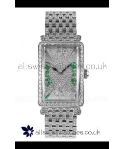 Franck Muller Long Island Stainless Steel Diamonds Swiss Replica Watch 