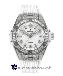 Hublot Big Bang One Click moissanite Paved Casing Super Clone Watch White Dial