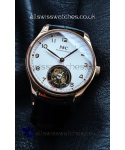 IWC Portuguese Tourbillon Rose Gold White Dial Super Clone Watch 