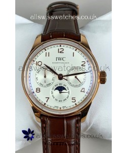 IWC Portuguese Perpetual Calendar Rose Gold Super Clone Watch 