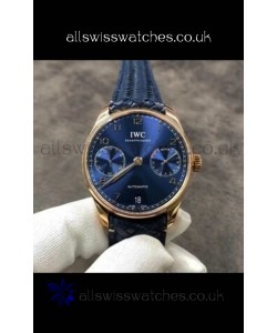 IWC Portugieser Blue Dial Rose Gold Super Clone Watch 