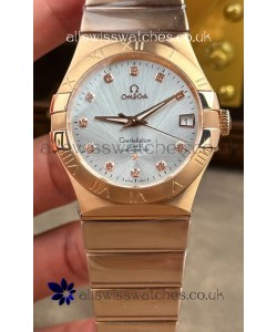 Omega Constellation 38MM Rose Gold Steel Dial Super Clone Watch 