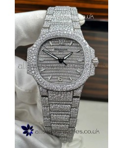 Patek Philippe Nautilus 7118/1450G-001 35MM Custom moissanite Casing and Dial 