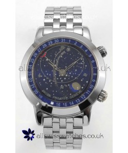 Patek Philippe Grand Complications 6102 Blue Dial Steel Strap Super Clone Watch 