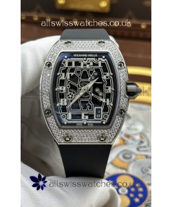 Richard Mille RM67-01 Extra-Flat Steel Diamonds Studded Super Clone Watch 