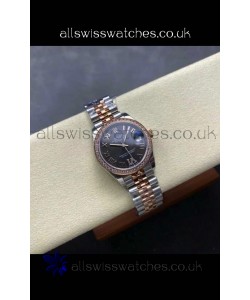 Rolex Super Clone Datejust 31MM Black Dial Rose Gold Super Clone Watch 