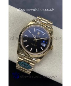 Rolex Day Date 228238 Yellow Gold Black Dial Super Clone Watch 
