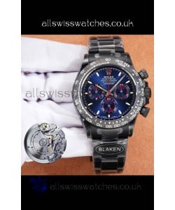 Rolex Daytona Blaken 4131 Movement Blue Dial Super Clone Watch 