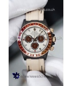 Rolex Daytona DiW Carbon Casing Rainbow Sapphires Super Clone Watch 