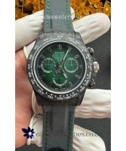 Rolex Daytona DiW Black Carbon Fiber Green Dial Super Clone Watch 
