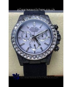 Rolex Daytona Black Carbon Fiber White Dial Nylon Strap Super Clone Watch 