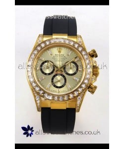 Rolex Daytona 126538 Yellow Gold FREE SPRUNG MVMT Gold Dial Super Clone Watch 