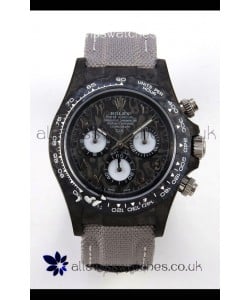 Rolex Daytona DiW Black Carbon Arabic Numerals Super Clone Watch 