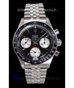 Rolex Daytona Paul Newman 37MM Cartier Black Dial Manual Wind Super Clone Watch 