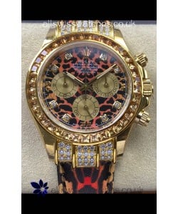 Rolex Daytona 116598 Leopard Yellow Gold Super Clone Watch 