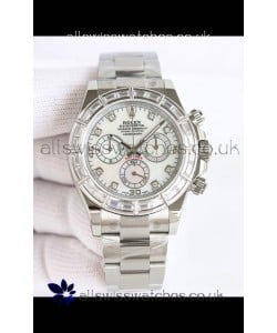Rolex Daytona 116519 Stainless Steel White Pearl Dial Super Clone Watch 