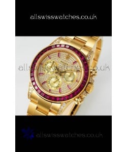 Rolex Daytona 116519 Yellow Gold Diamonds Dial Super Clone Watch 