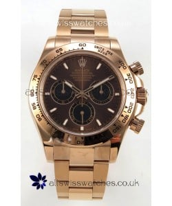 Rolex Daytona 126505 Rose Gold Brown Dial FREE SPRUNG MVMT Super Clone Watch 