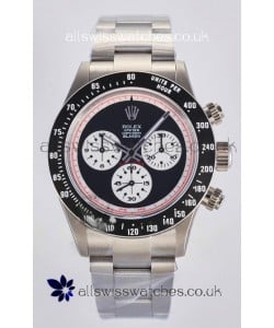Rolex Daytona Paul Newman Blaken Black Dial Custom Modded 4130 Mvnt Swiss Replica