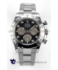 Rolex Daytona 126509 Black Dial Diamonds Markers FREE SPRUNG MVMT Super Clone Watch 